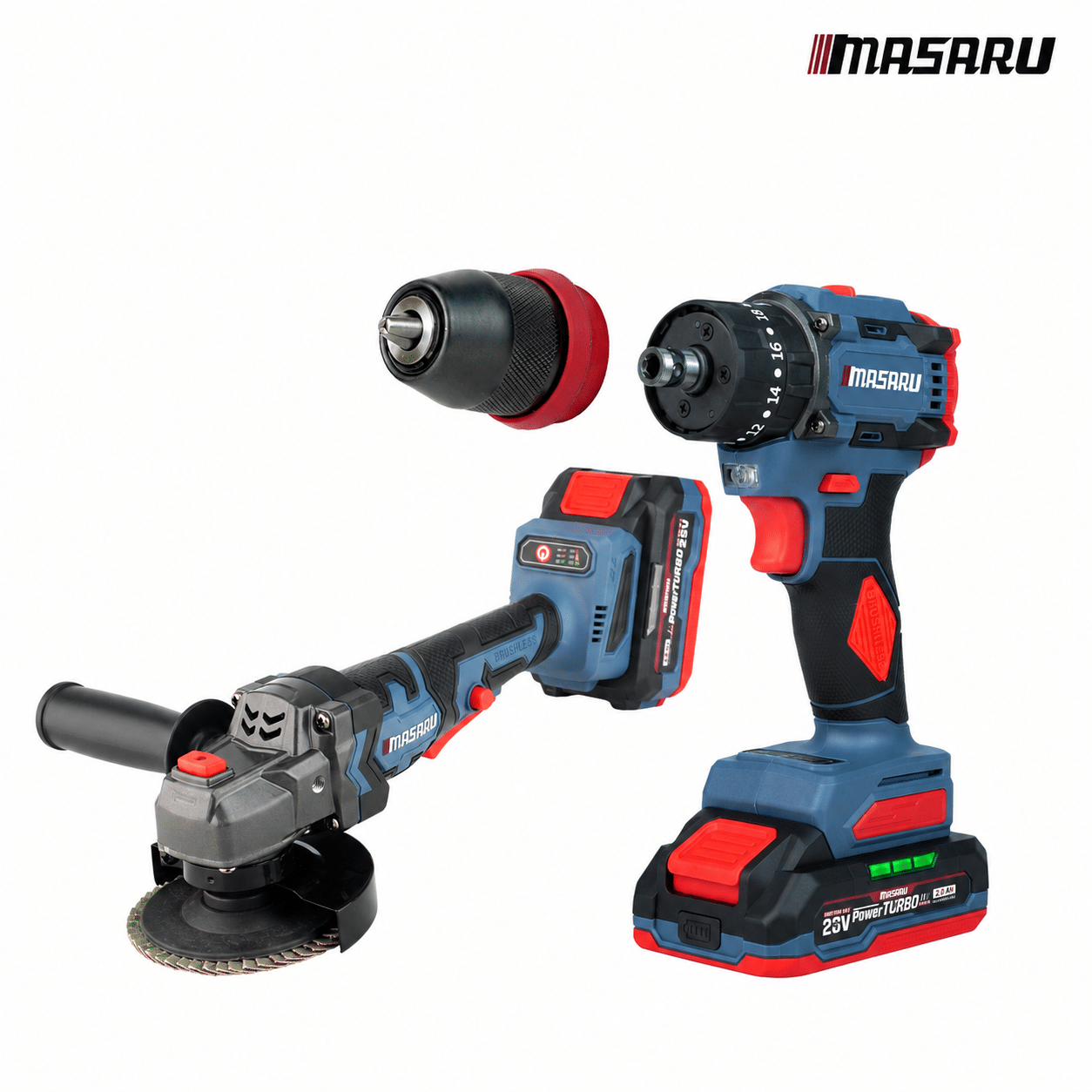 ชุดเซ็ตสว่านไขควงเจียรไร้สาย MASARU 20V รุ่น SCCG-105 (พร้อมแบตเตอรี่)_0